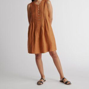 Quince Terracotta Linen Swing Mini Dress Size M